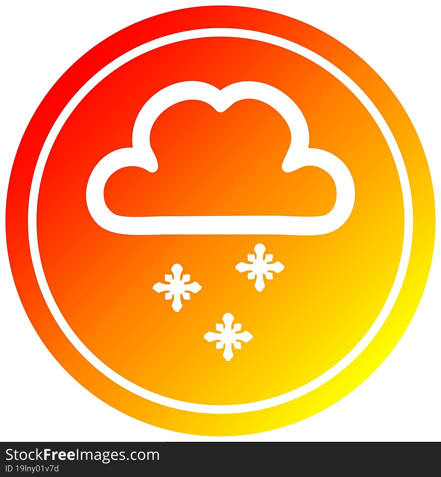 snow cloud circular in hot gradient spectrum