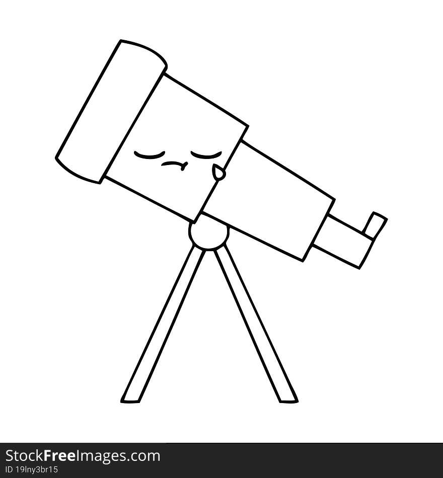 line drawing cartoon telescope