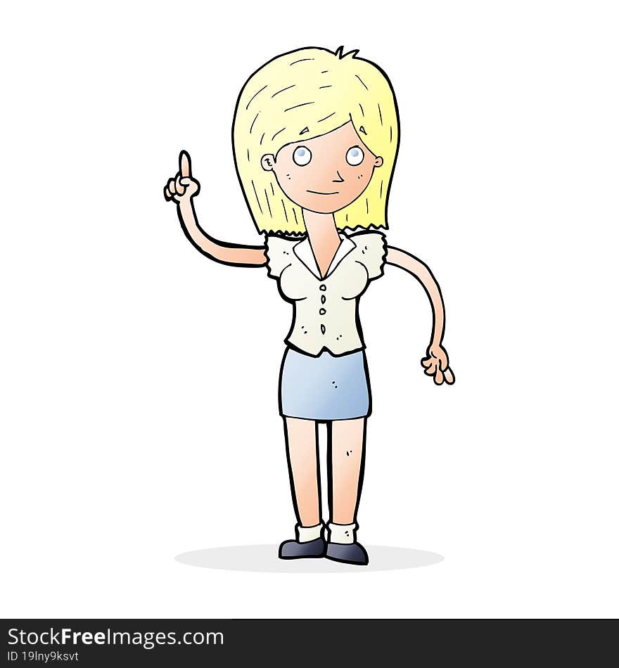 cartoon woman with idea