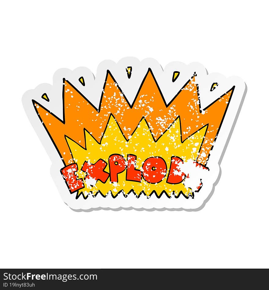 Distressed Sticker Of A Cartoon Explosion