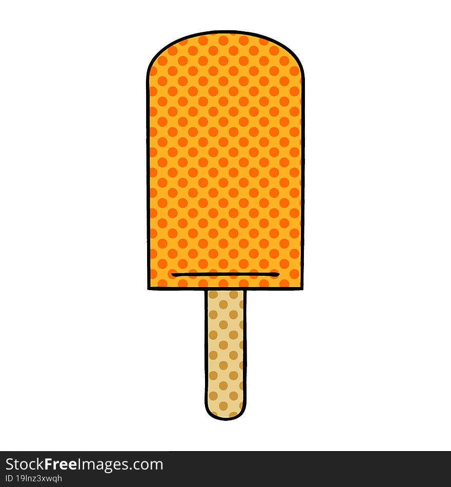 Quirky Comic Book Style Cartoon Orange Ice Lolly