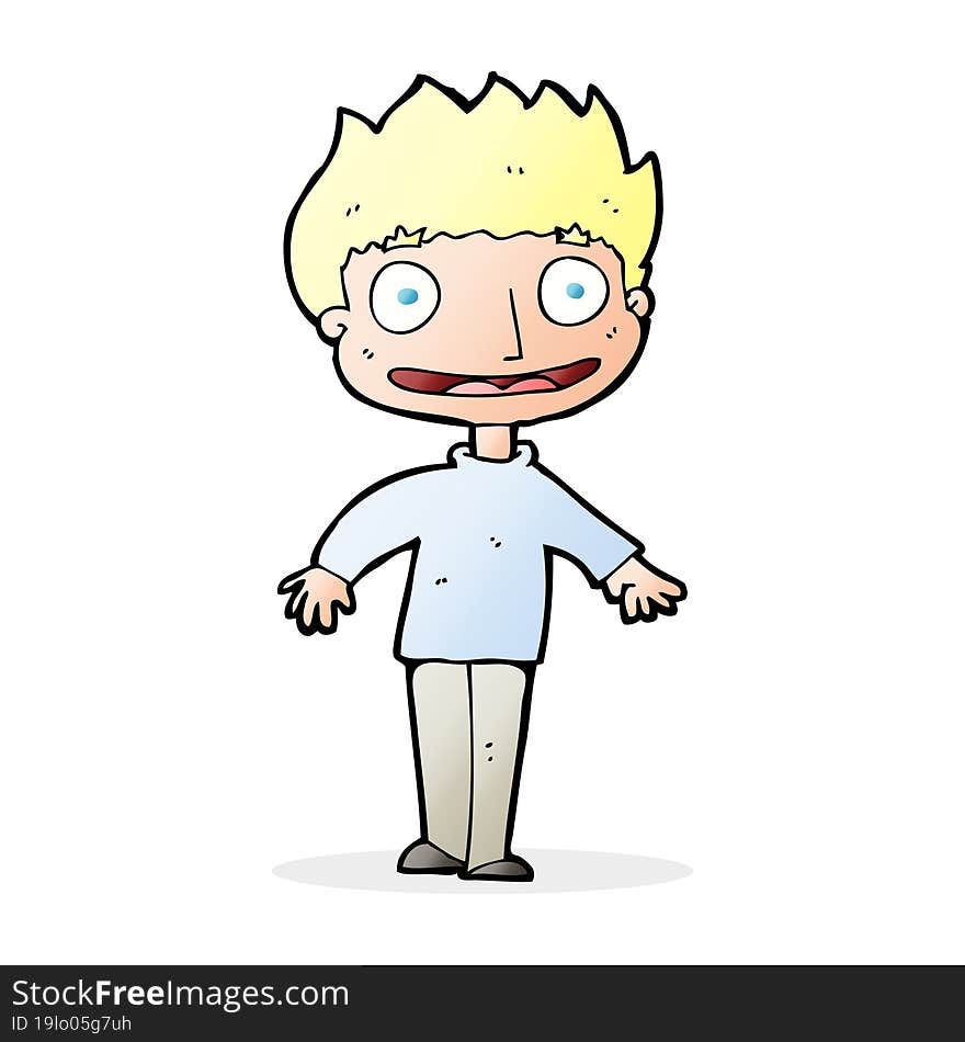 Cartoon Excited Boy