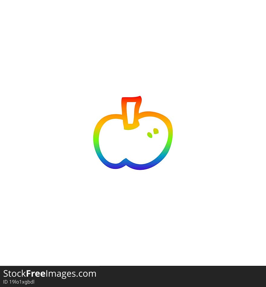 rainbow gradient line drawing cartoon apple symbol