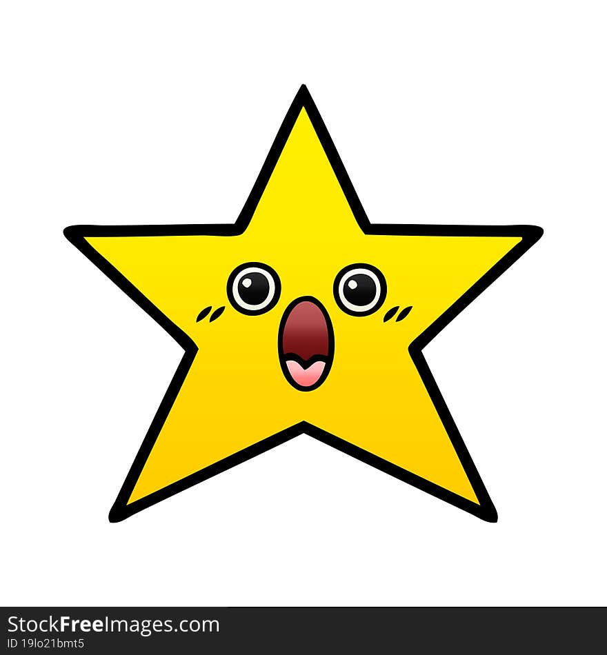 gradient shaded cartoon gold star