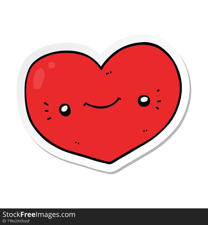 sticker of a heart cartoon character