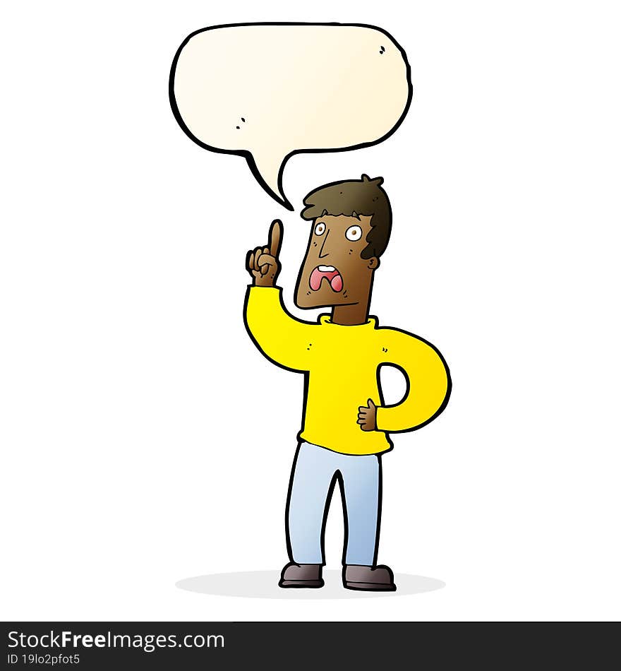 Cartoon Man With Complaint With Speech Bubble