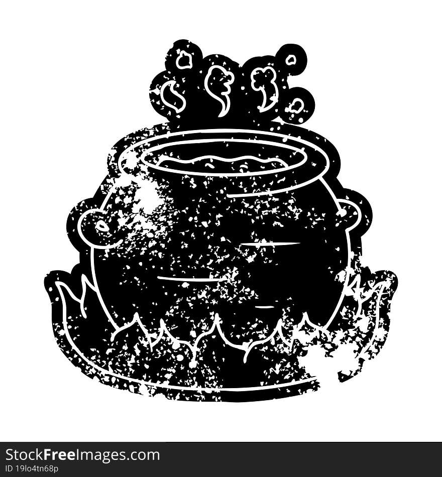 grunge icon drawing of a pot of stew