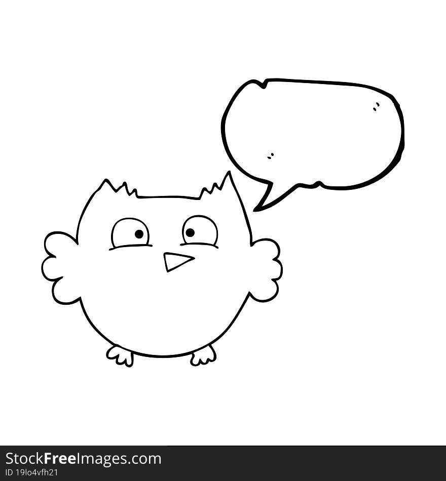 speech bubble cartoon little owl