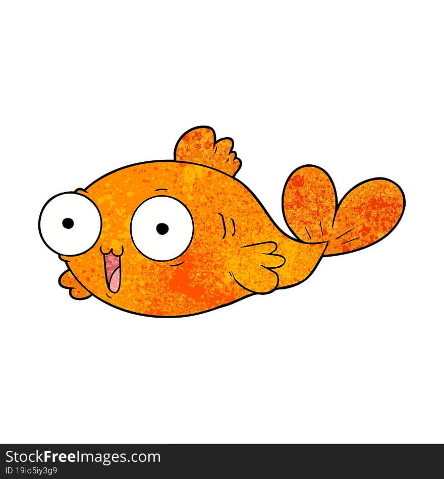 happy goldfish cartoon. happy goldfish cartoon