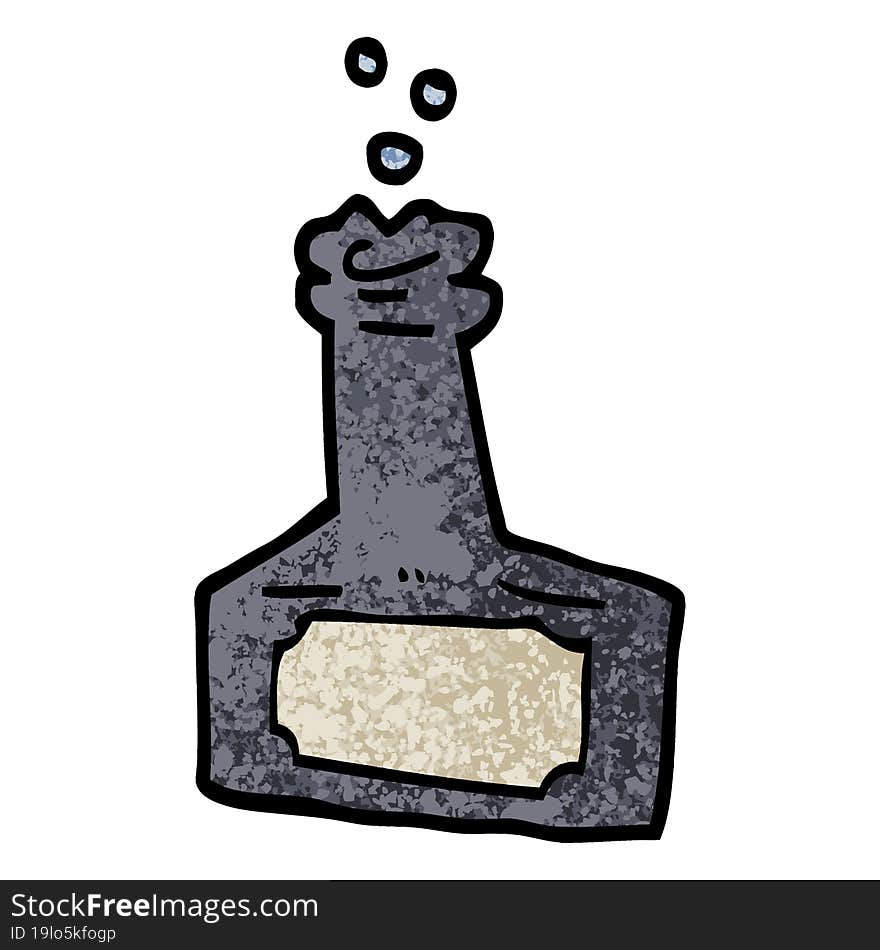 grunge textured illustration cartoon bubbling bottle