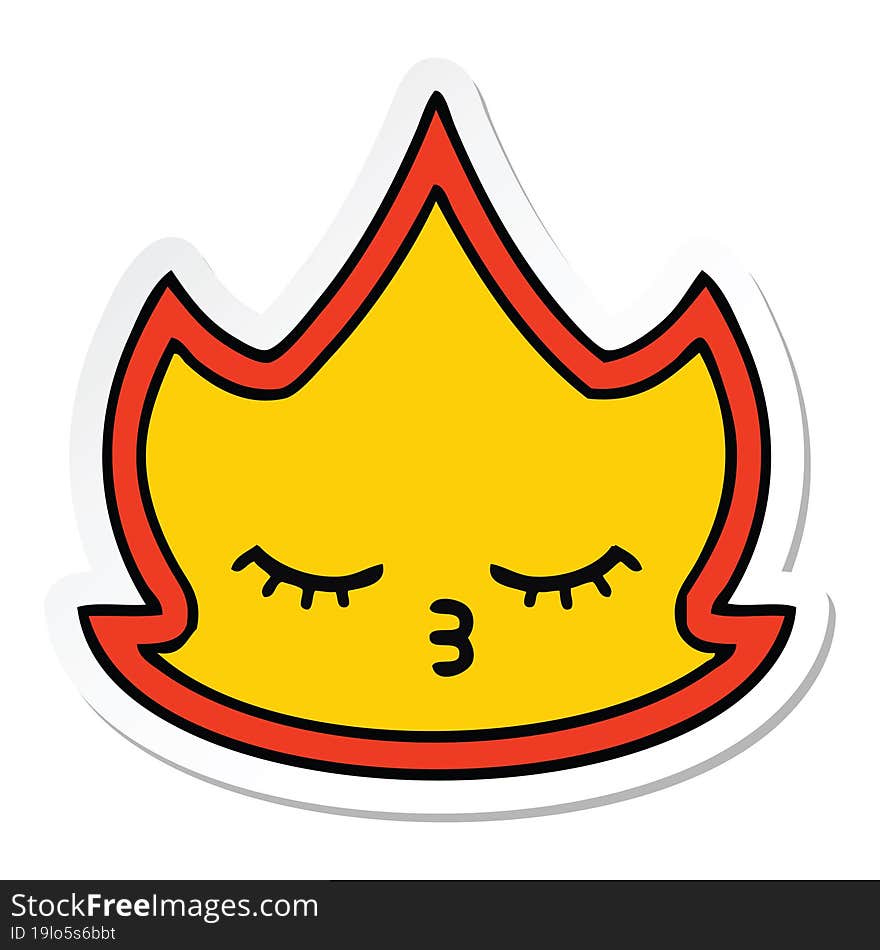 sticker of a cute cartoon fire