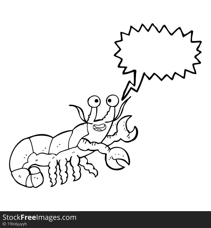 speech bubble cartoon lobster