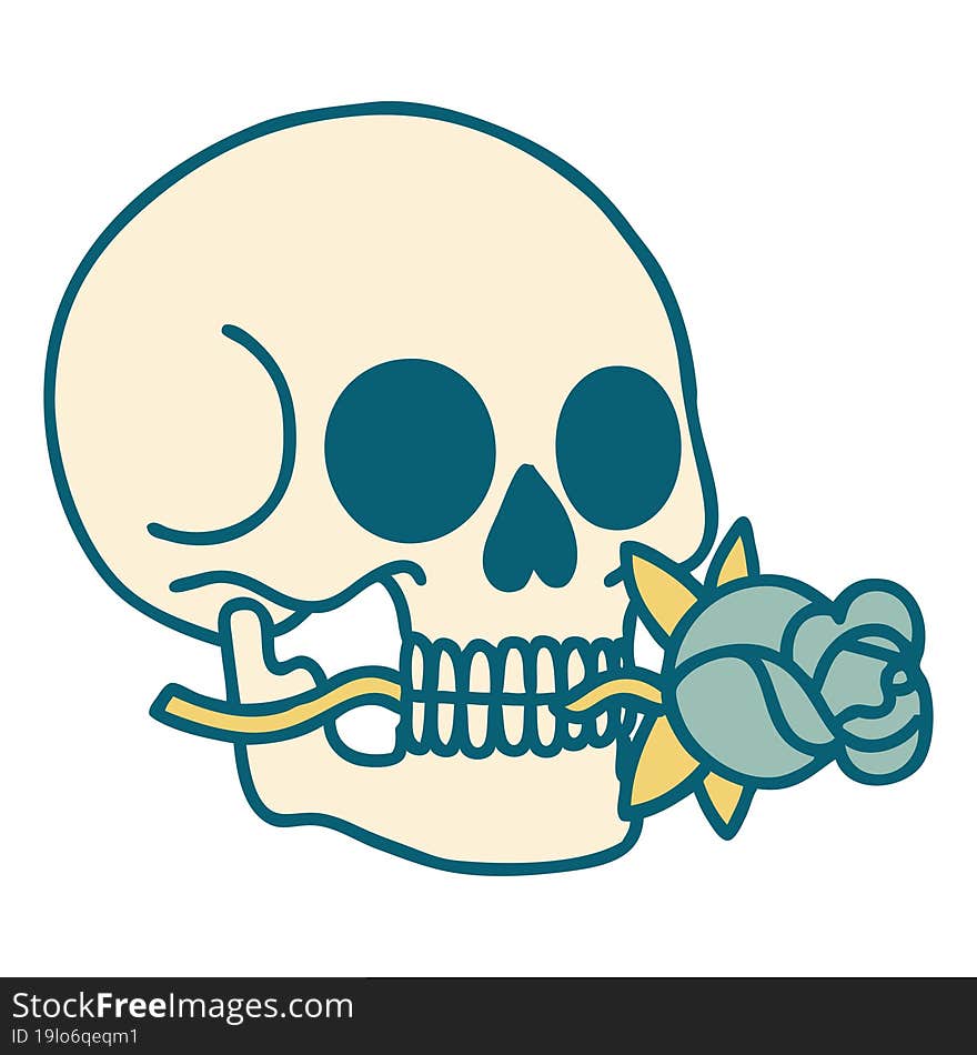 iconic tattoo style image of a skull. iconic tattoo style image of a skull