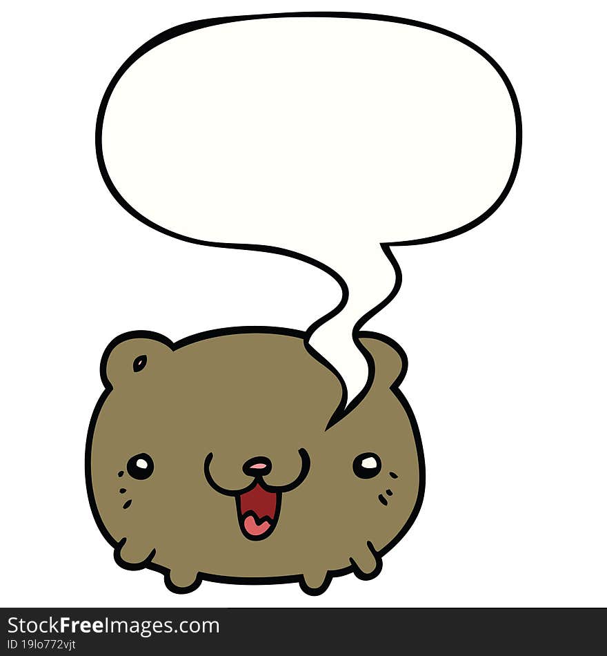 funny cartoon bear with speech bubble. funny cartoon bear with speech bubble