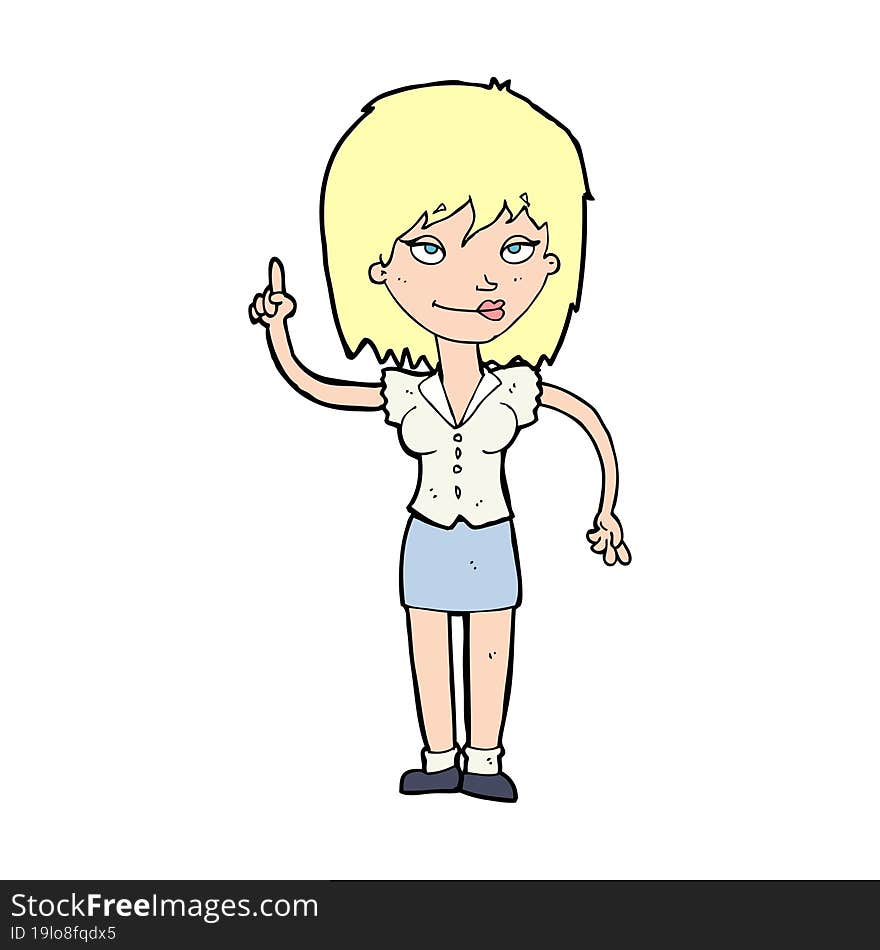 Cartoon Woman With Idea