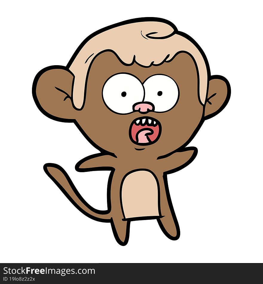 cartoon shocked monkey. cartoon shocked monkey