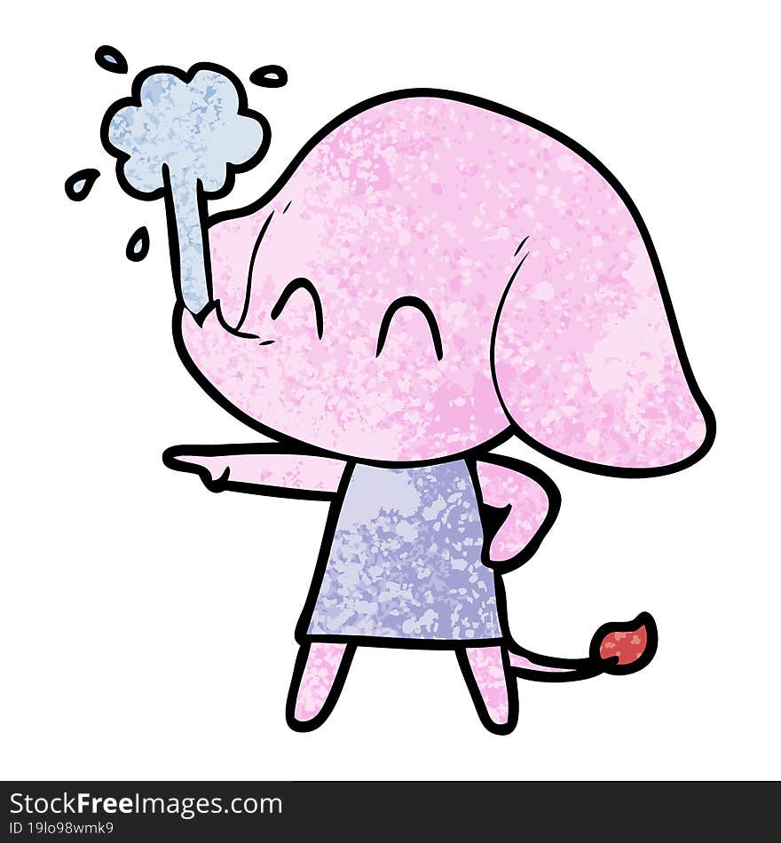 cute cartoon elephant spouting water. cute cartoon elephant spouting water