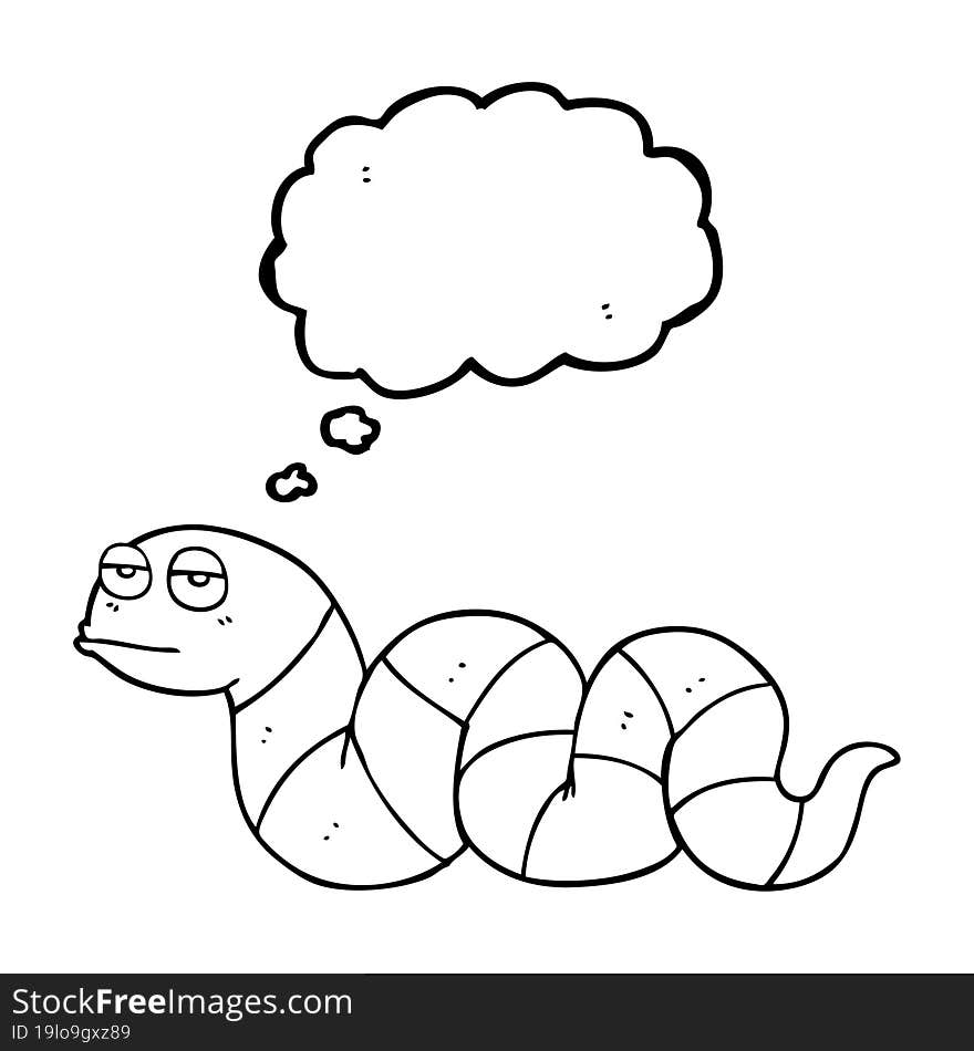 thought bubble cartoon bored snake