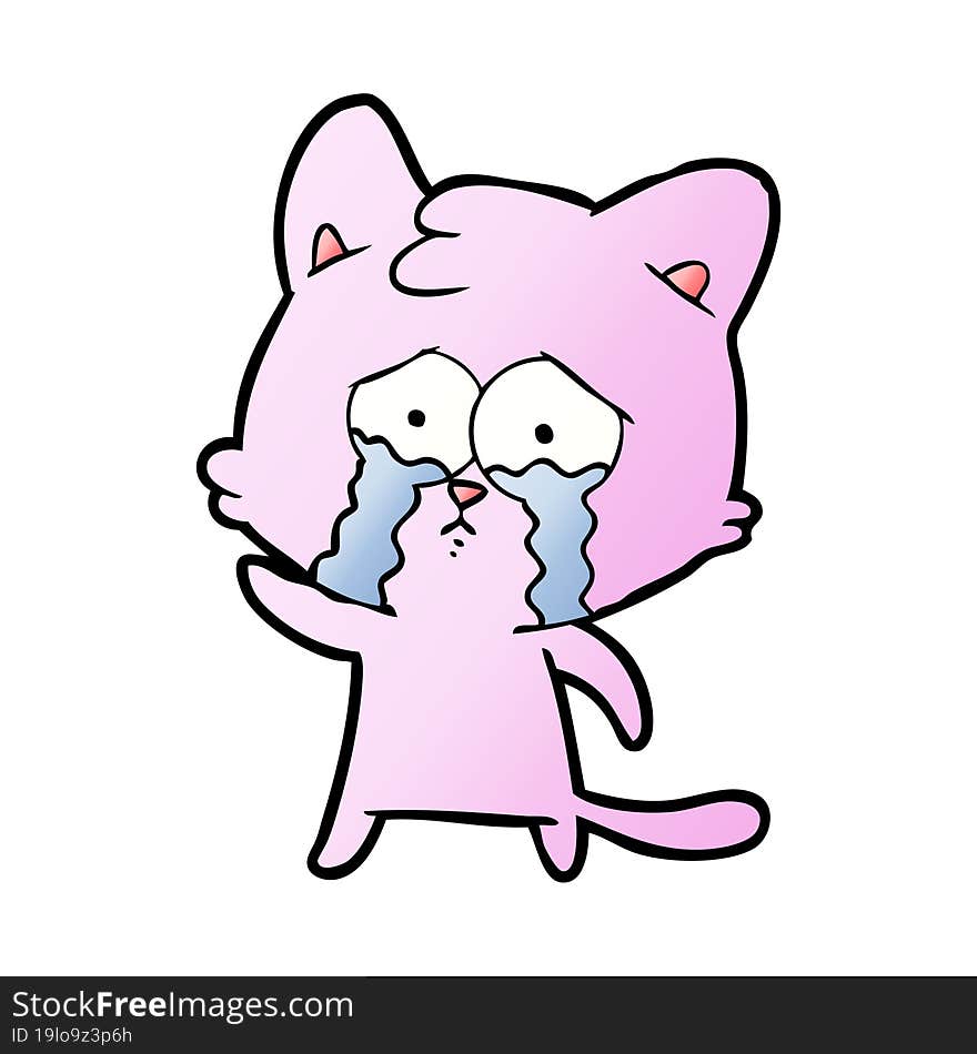 crying cartoon cat. crying cartoon cat