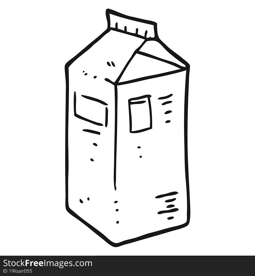 black and white cartoon milk carton