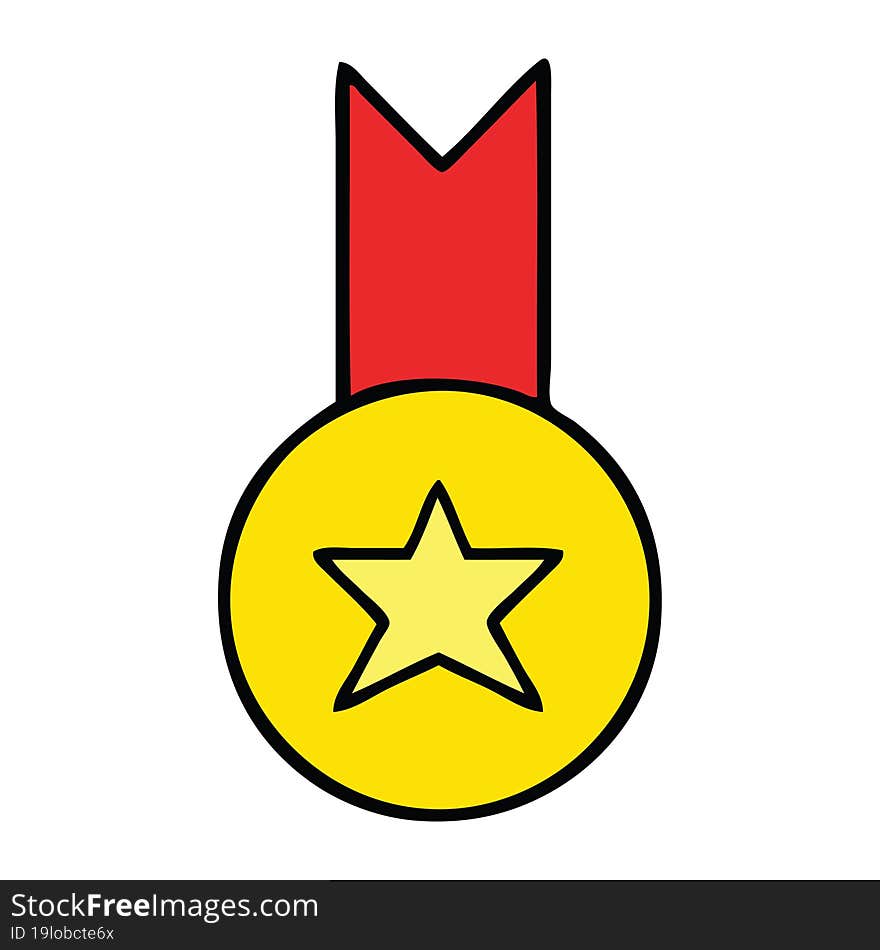 cute cartoon gold medal