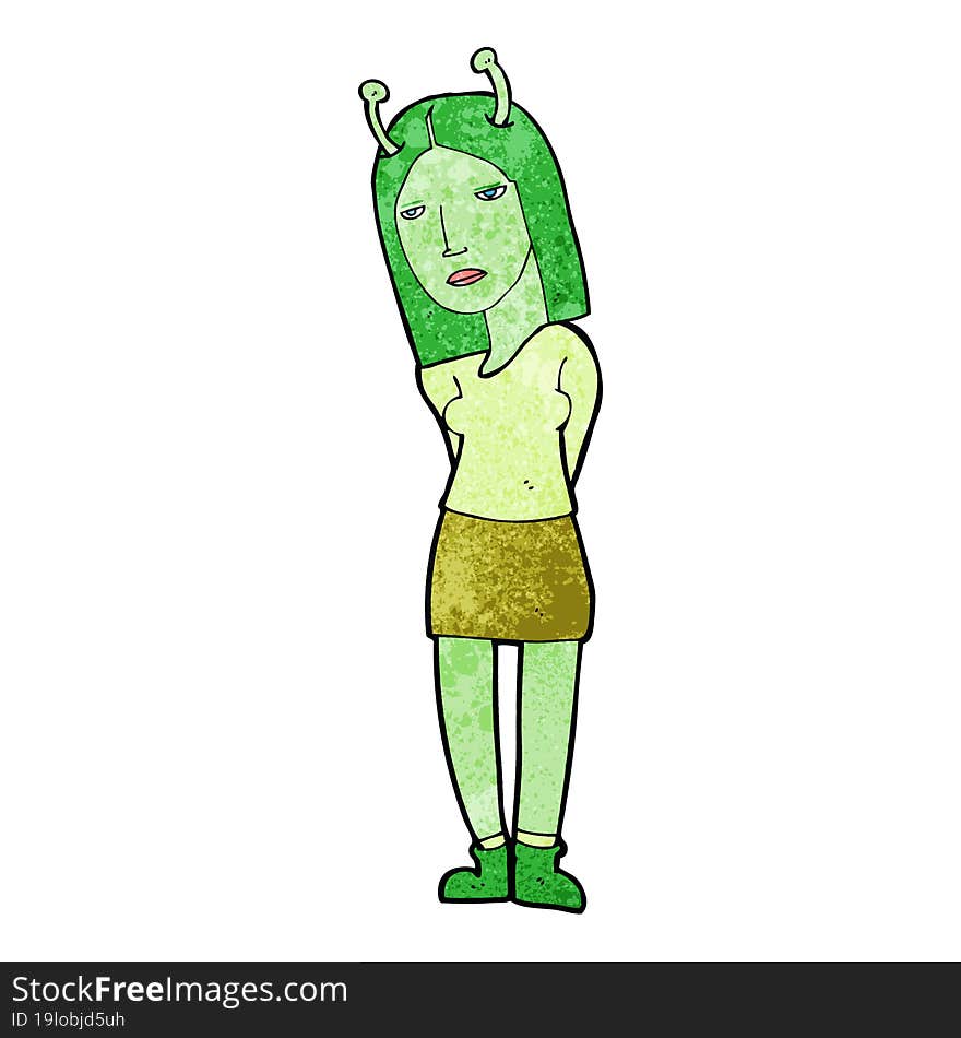 cartoon alien woman