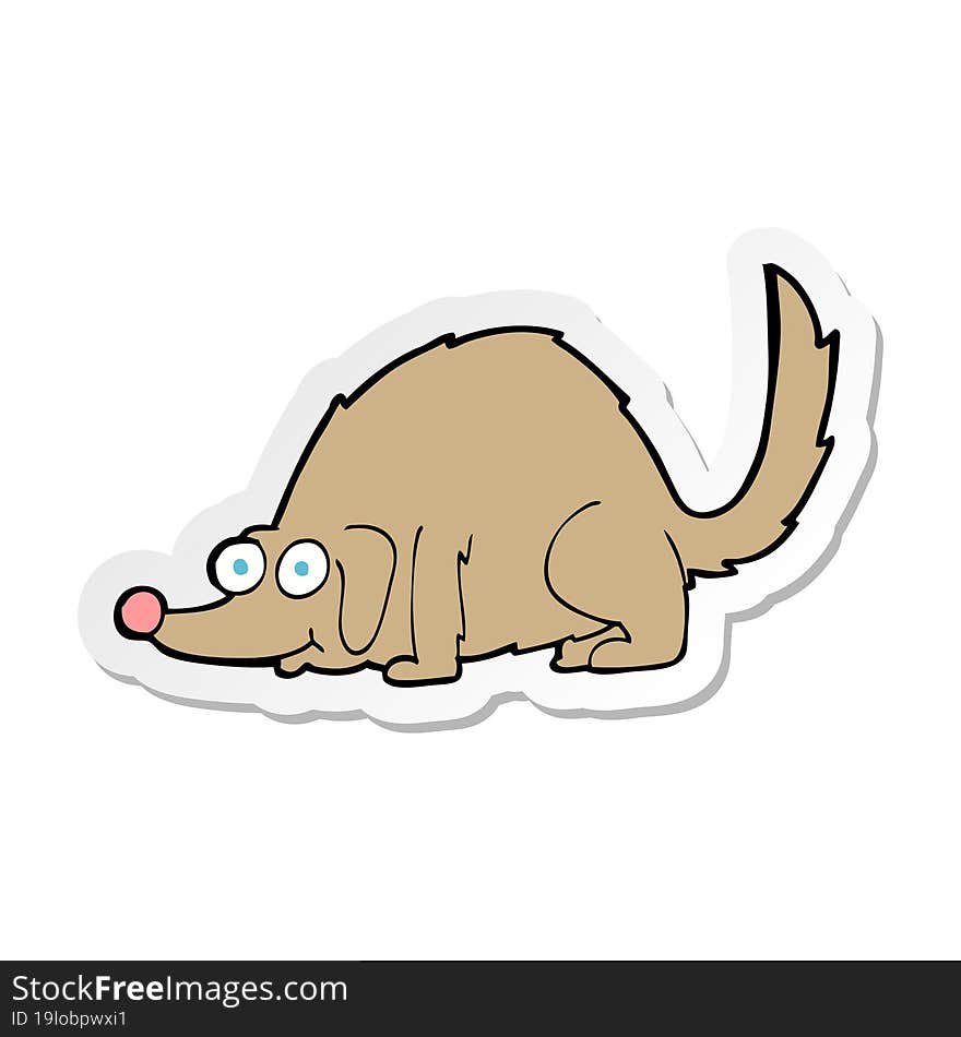 Sticker Of A Cartoon Happy Dog