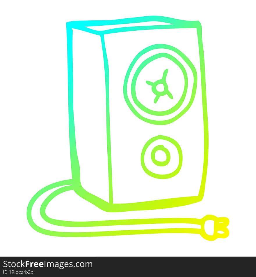 cold gradient line drawing cartoon speaker