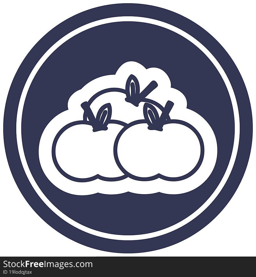 pile of apples circular icon