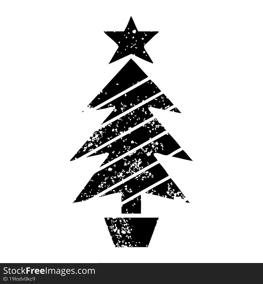 distressed symbol christmas tree