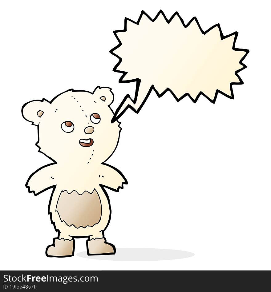 Cartoon Polar Bear With Speech Bubble