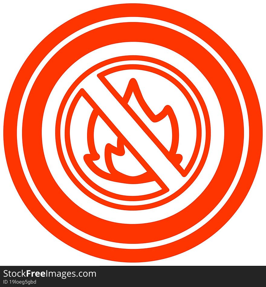 no flames circular icon symbol