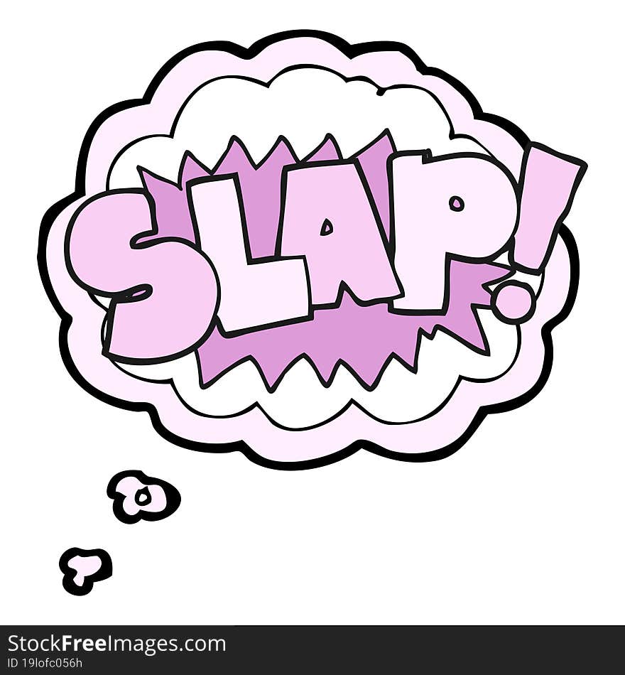 thought bubble cartoon slap symbol