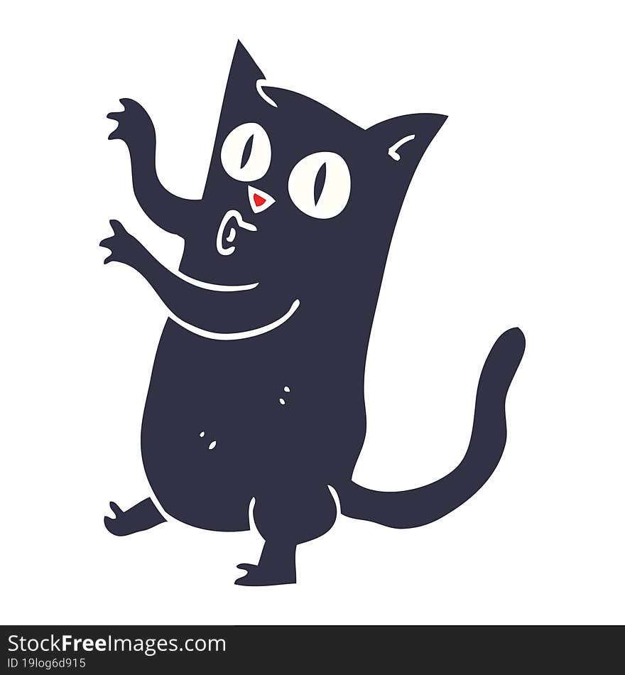 cartoon doodle spooky black cat