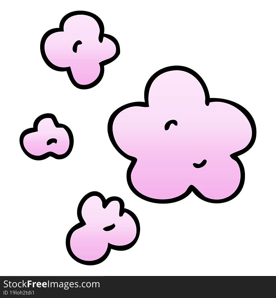 quirky gradient shaded cartoon clouds