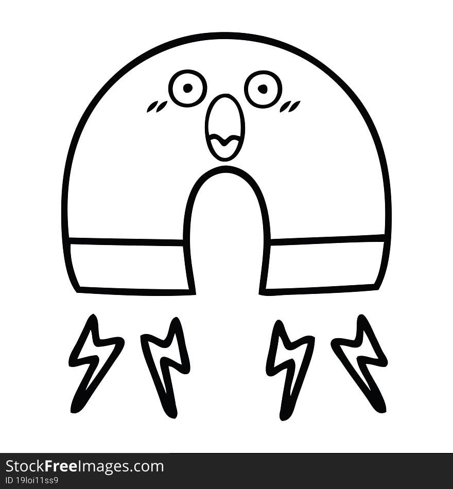 line drawing cartoon magnet