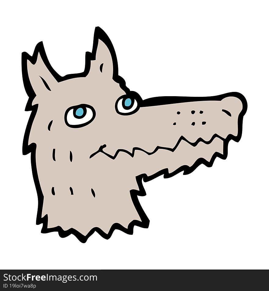 cartoon wolf head