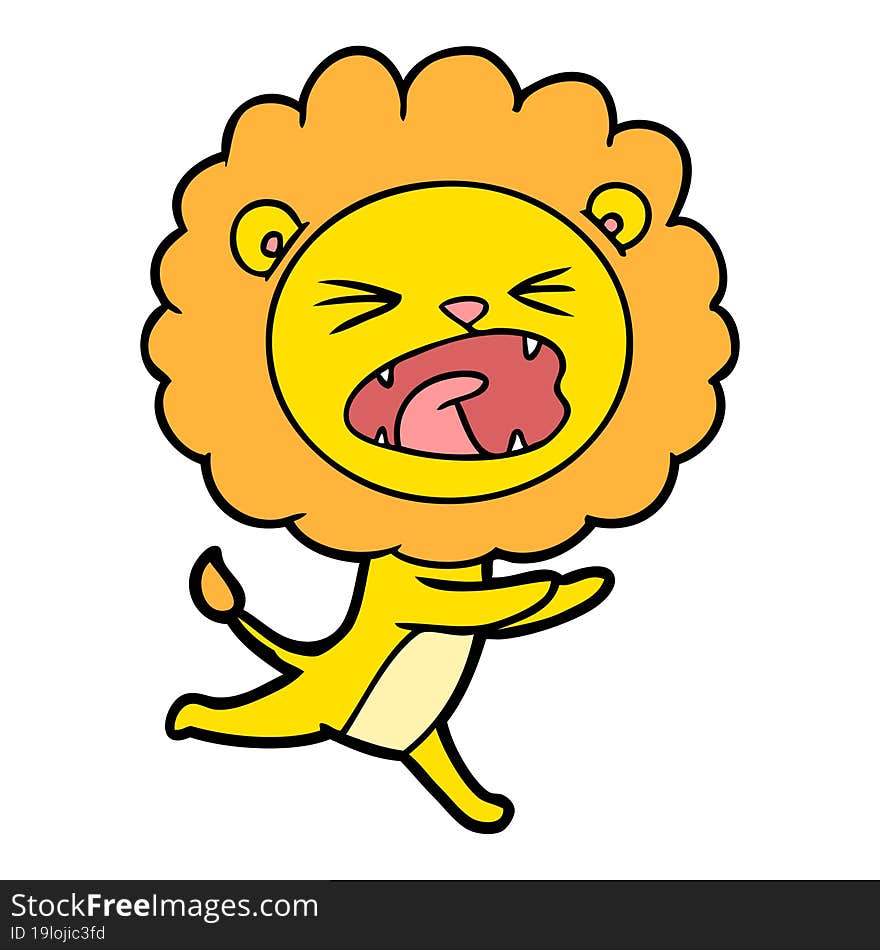 cartoon running lion. cartoon running lion