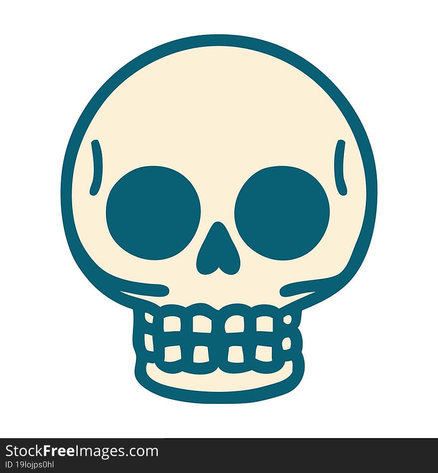 iconic tattoo style image of a skull. iconic tattoo style image of a skull