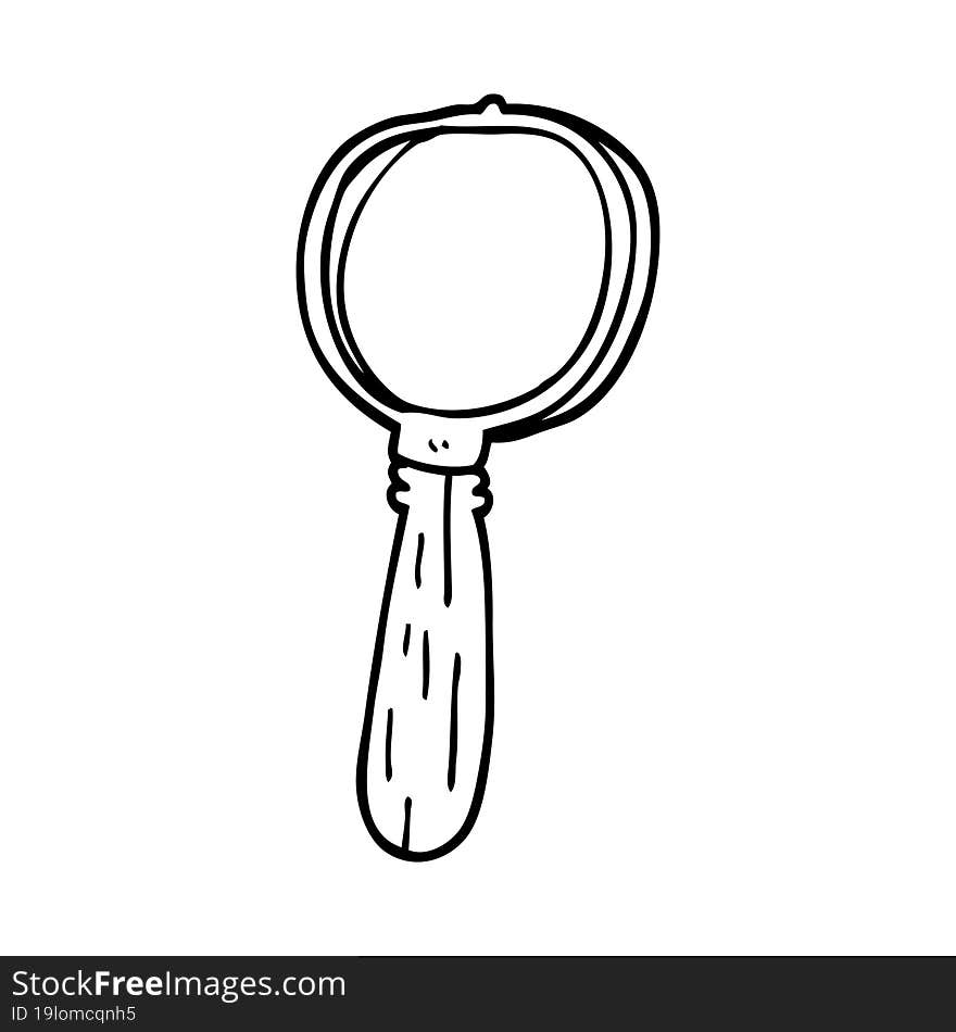 Line Drawing Cartoon Magnifying Glass