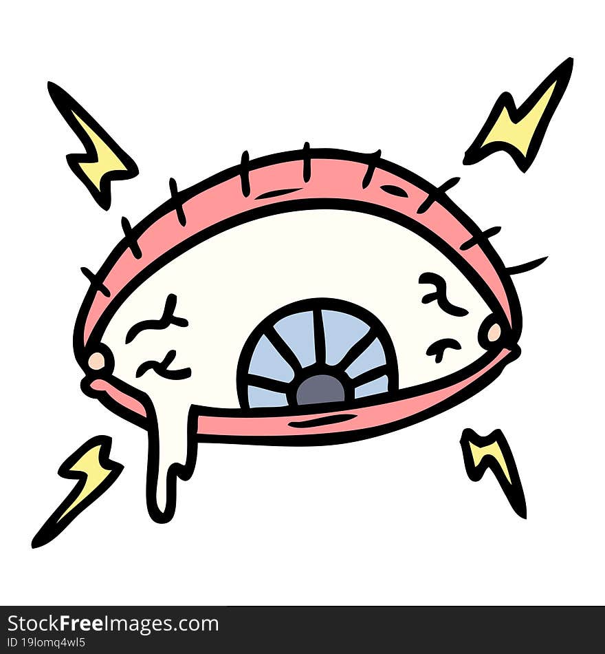 cartoon doodle of an enraged eye