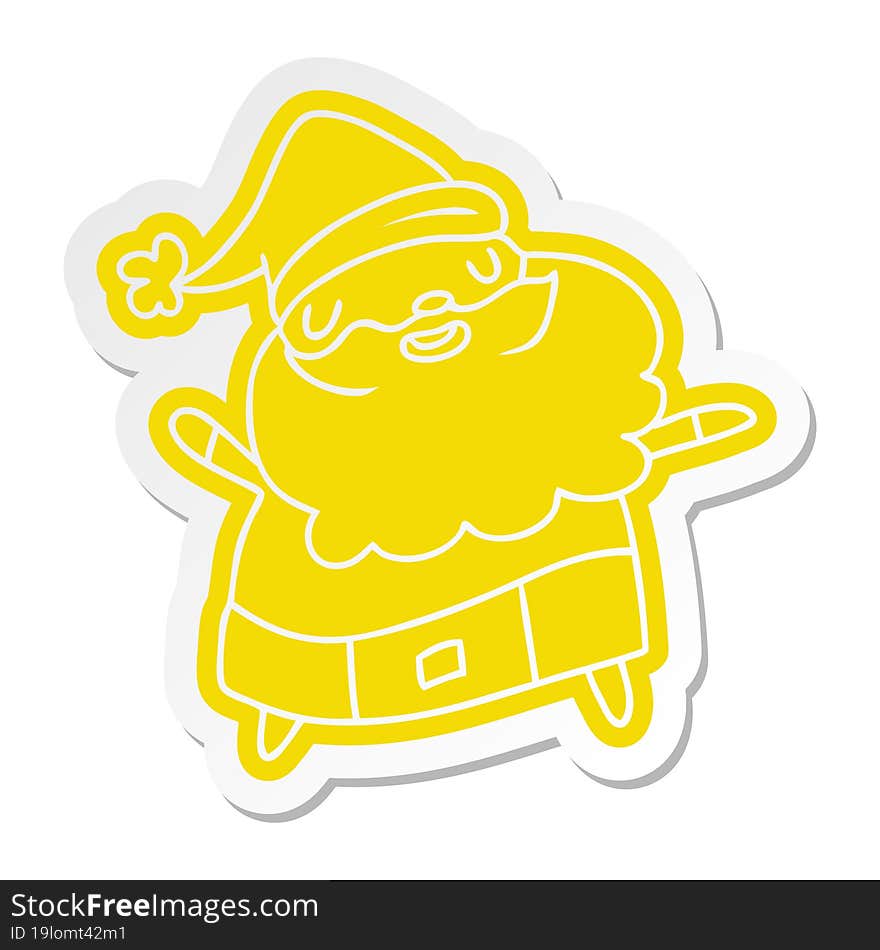 Cartoon Sticker Kawaii Of Santa Claus