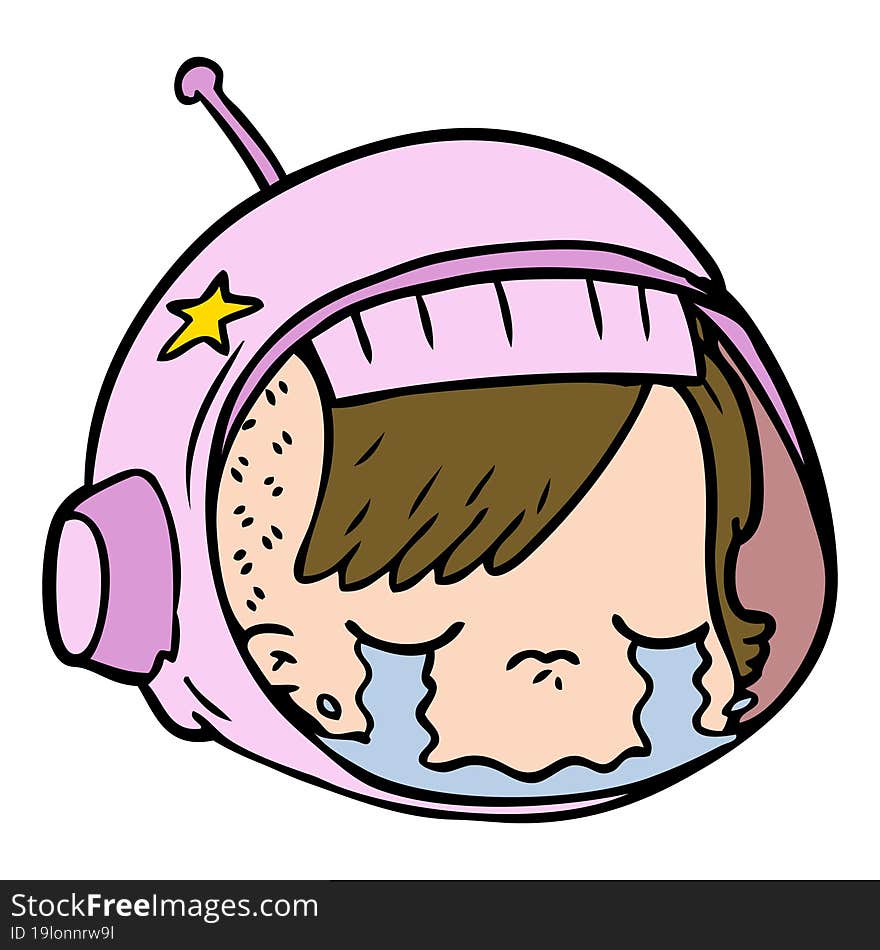 cartoon astronaut face crying. cartoon astronaut face crying