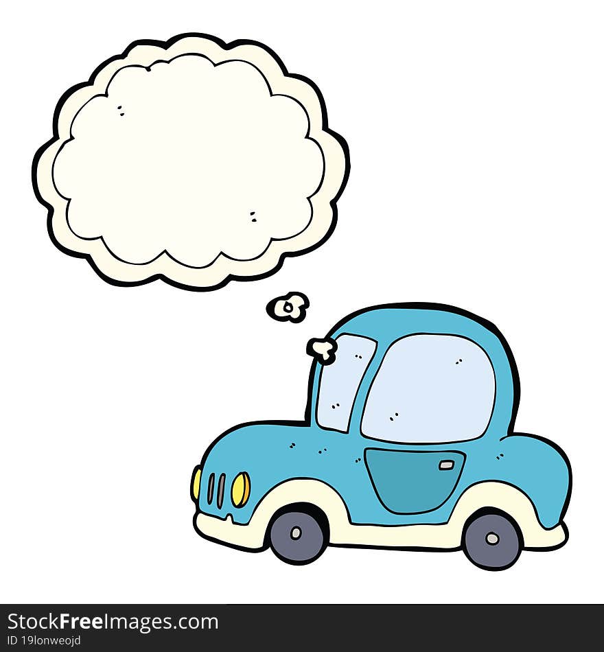 cartoon car with thought bubble