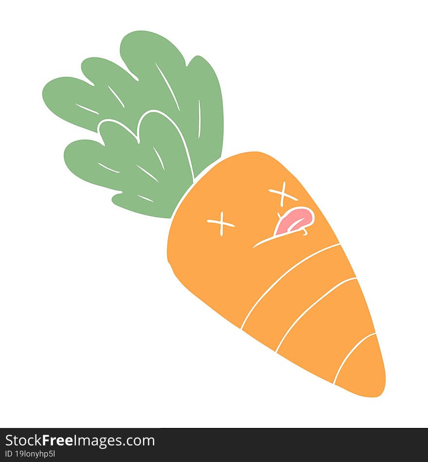 flat color style cartoon dead carrot