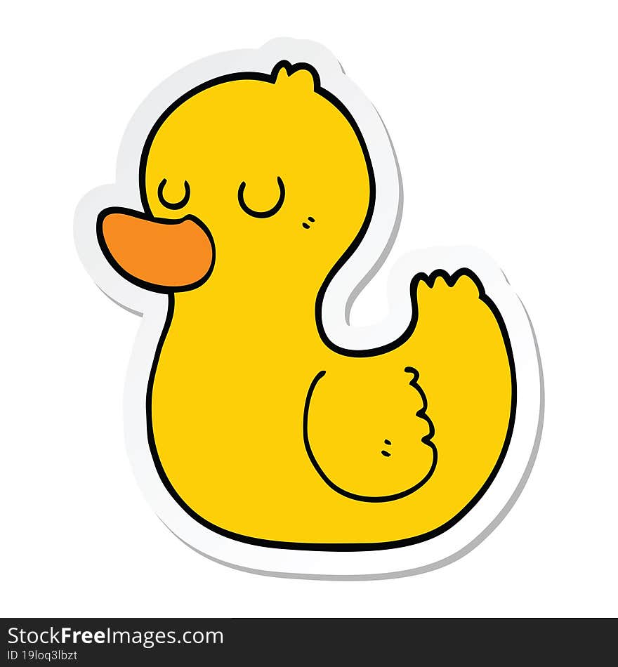 sticker of a cartoon duck