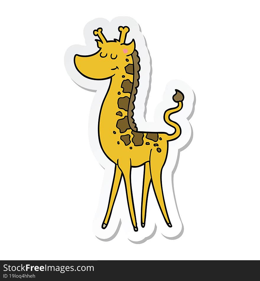 Sticker Of A Cartoon Giraffe