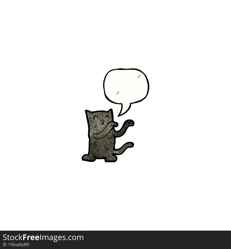 cute black cat cartoon