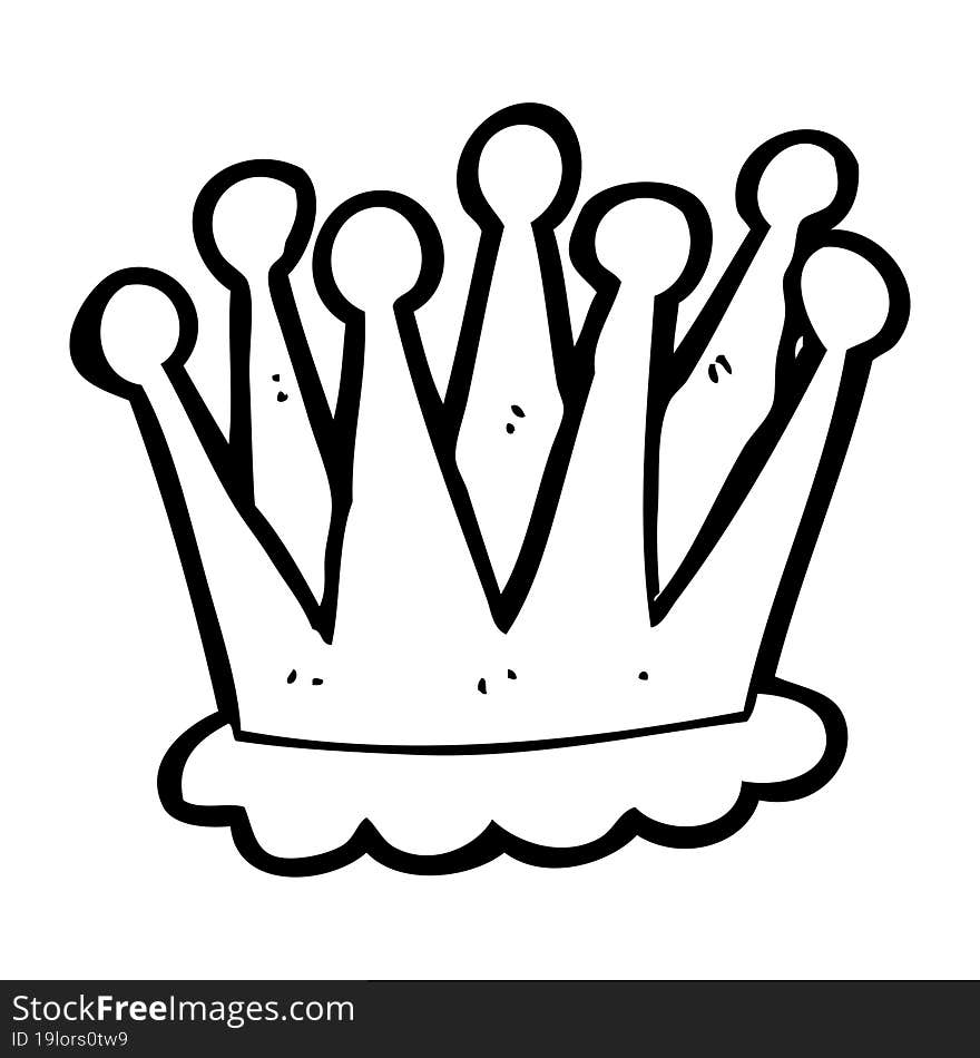 black and white cartoon crown