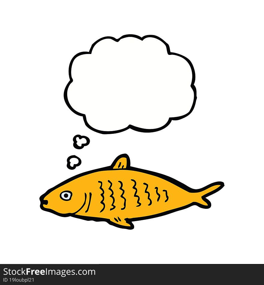 cartoon fish with thought bubble